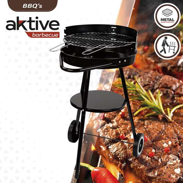 Aktive Barbacoa de Carbón Redonda 42x76.5 cm Aktive Barbacoa de Carbón Redonda 42x76.5 cm