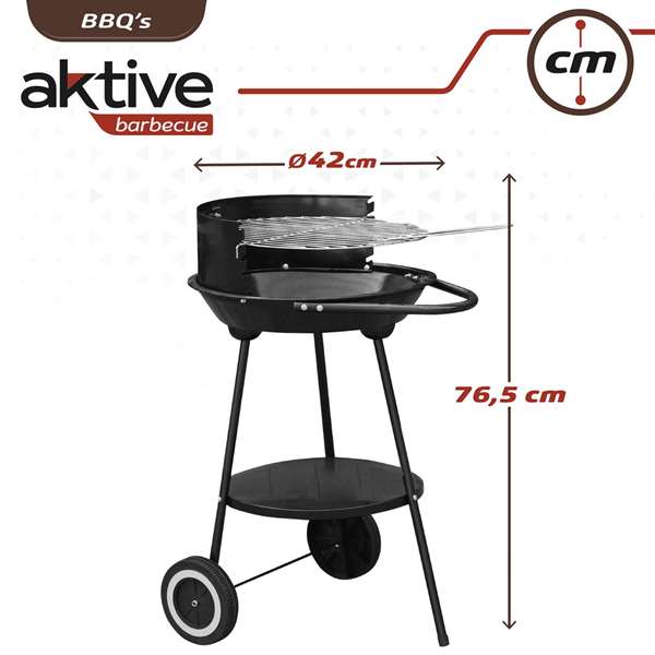 Aktive Barbacoa de Carbón Redonda 42x76.5 cm Aktive Barbacoa de Carbón Redonda 42x76.5 cm