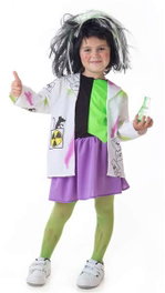 Creaciones Llopis Disfraz infantil Científica Loca T-1 (Falda, Chaqueta Y Chaleco) de 4 a 6 años