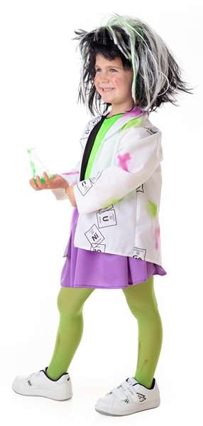Creaciones Llopis Disfraz Científica Loca T-1 (Falda, Chaqueta y Chaleco) Infantil Talla 4-6 años