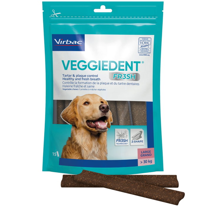 Virbac Veggiedent FR3SH L para perros +30 kg (15 unidades)