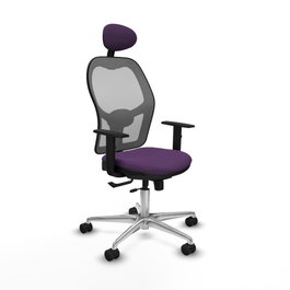 PIQUERAS Y CRESPO Silla de oficina Jorquera con Mecanismo Sincro/Traslack Morado y Gris