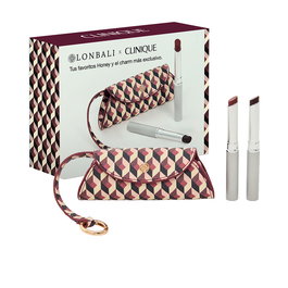 Clinique Almost Lipstick Estuche 3 pz - Labial Bálsamo en Black Honey y Pink Honey con Charm