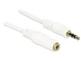 DeLOCK Cable de extensión de audio 3,5 mm Macho a Hembra, 3 m, Blanco