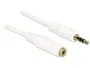DeLOCK Cable de audio 3,5 mm Macho a Hembra, 3 m, Blanco