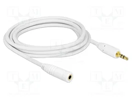 DeLOCK Cable de extensión de audio 3,5 mm Macho a Hembra, 3 m, Blanco
