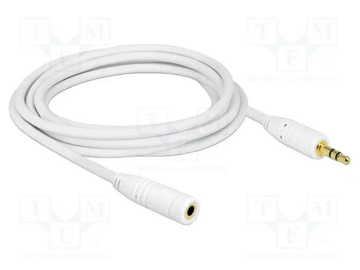 DeLOCK Cable de extensión de audio 3,5 mm Macho a Hembra, 3 m, Blanco DeLOCK Cable de extensión de audio 3,5 mm Macho a Hembra, 3 m, Blanco