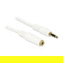 DeLOCK Cable de Extensión de Audio 3,5 mm Macho a Hembra 3 m - Blanco | 3 Pin