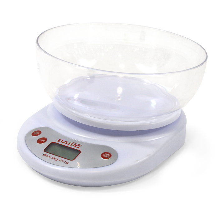 Basic Home Báscula Cocina Digital 5 Kg con Bol Color Blanco (6 Unidades)