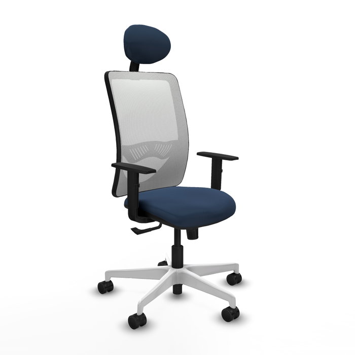 PIQUERAS Y CRESPO Silla de oficina Zulema con Mecanismo Sincro, Azul marino y Blanco PIQUERAS Y CRESPO Silla de oficina Zulema con Mecanismo Sincro, Azul marino y Blanco