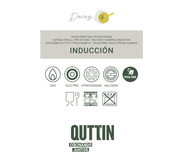 Inde Sartén 26 cm Aluminio Fundido Inducción Daisy (6 Unidades)