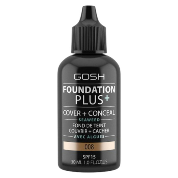 Gosh Foundation Plus+, Cover & Conceal 008 Miel SPF15 30 ml Gosh Foundation Plus+, Cover & Conceal 008 Miel SPF15 30 ml