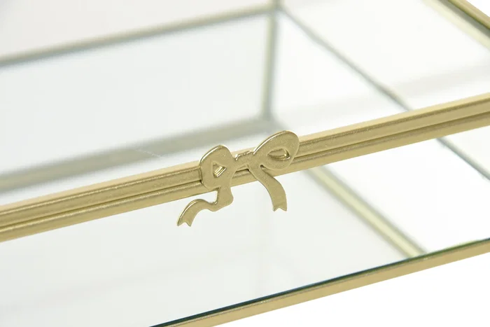 DKD Home Decor Joyero Metal y Cristal Lazos