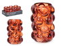 Giftdecor Portavelas Bola Teja Cristal 8.4 x 12.5 x 8.4 cm (Set de 12)