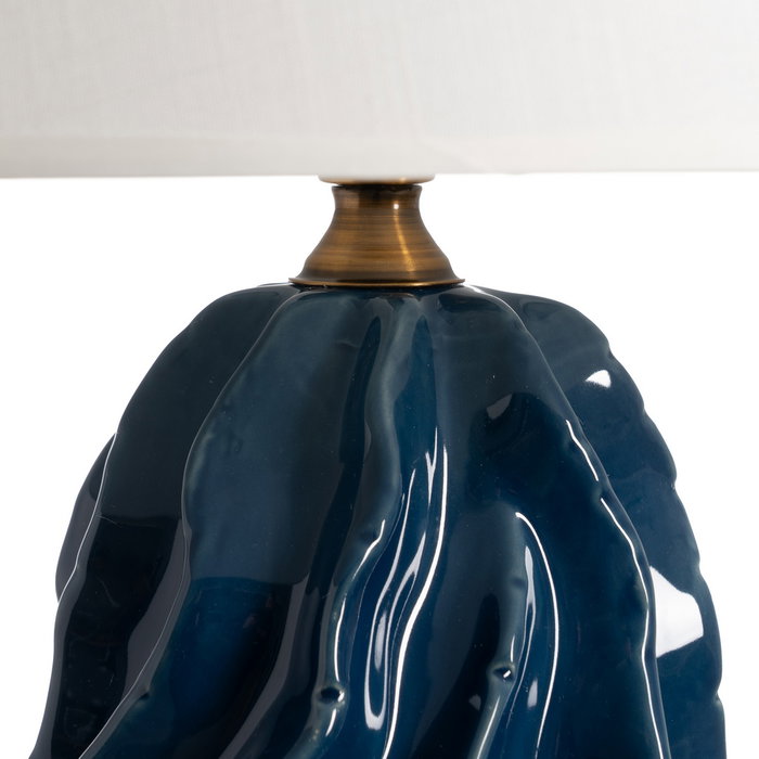 Lámpara Mesa Azul Cerámica Iluminación 40 X 40 X 62 cm Lámpara Mesa Azul Cerámica Iluminación 40 X 40 X 62 cm