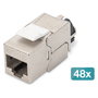 Digitus Keystone Modul CAT 6A, apantallado, con gestor de cables inteligente, 48 piezas, para cable 26/7 AWG, 10GBase-T, 500 MHz, conector RJ-45 hembra y LSA hembra, chapado en oro