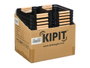 KIPIT Cesta de plástico con asa de bambú Negra 27,5x18cm
