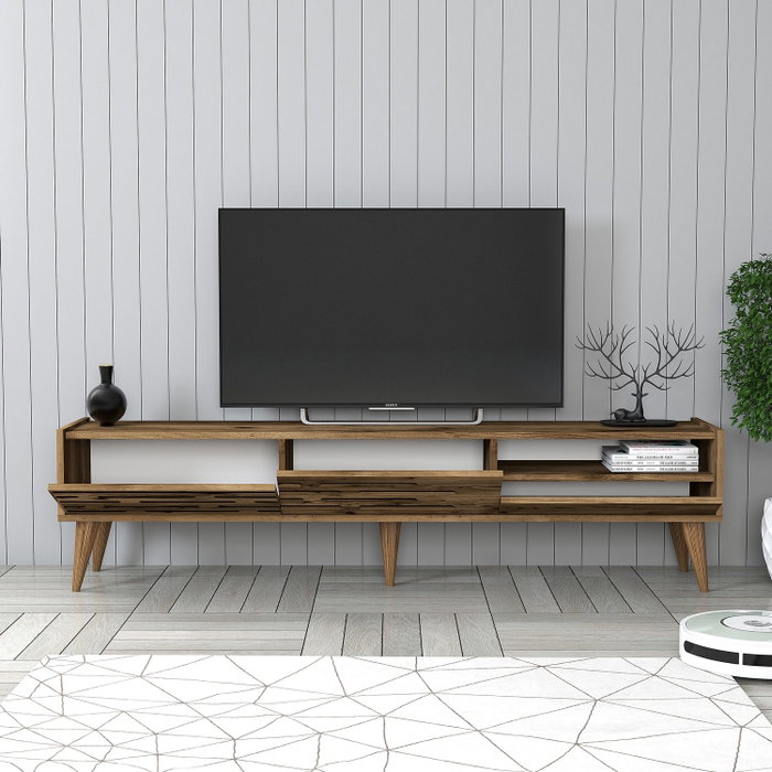 Hanah Home Conjunto de Salón Muebles Color Nogal 100% Tablero de Partículas Recubierto de Melamina