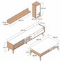 Hanah Home Conjunto de Salón Muebles Color Nogal 100% Tablero de Partículas Recubierto de Melamina