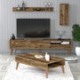 Hanah Home Conjunto de Salón Muebles Color Nogal 100% Tablero de Partículas Recubierto de Melamina