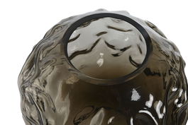 DKD Home Decor Jarrón Moderno Marrón Oscuro Cristal 21.5 x 19 x 21.5 cm