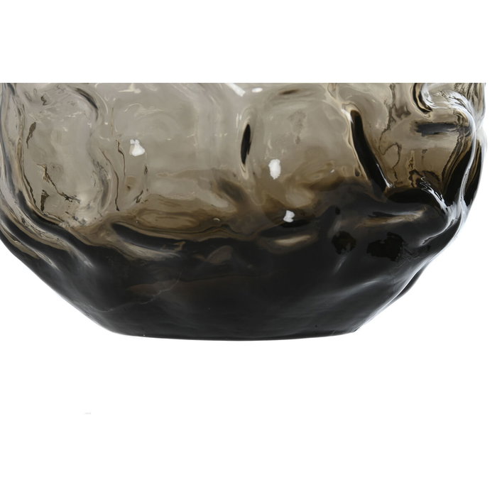 DKD Home Decor Jarrón de Cristal Marrón Oscuro 21,5x21,5x19 cm