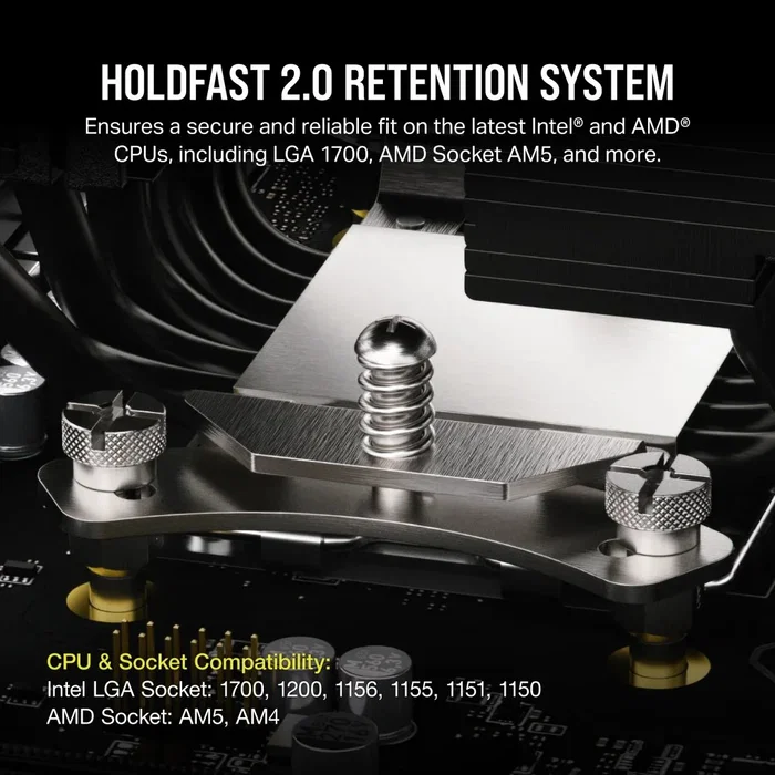 Corsair Refrigerador de Aire A115 CPU CT-9010011-WW, Alto Rendimiento con Dos Ventiladores AF140 ELITE, Cobre, Compatible LGA-1700/AM5