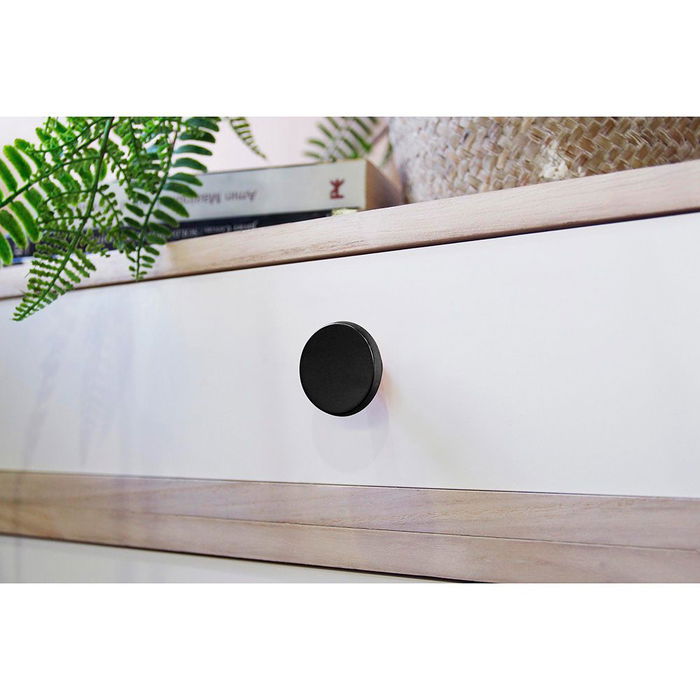 Rei 774 Blister 2 Pomos Redondos para Mueble Zamak Negro Mate ø35mm