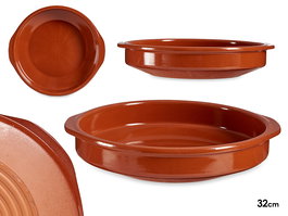 La Dehesa Cazuela Redonda Miel 32 cm Barro Refractario Diámetro 32 cm Ancho 34.5 cm Alto 7 cm Largo 32 cm (Set de 7)