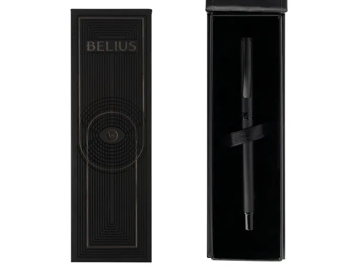 Belius Roller Turbo Aluminio Negro Tinta Negra Punta 0.7 mm Caja Diseño