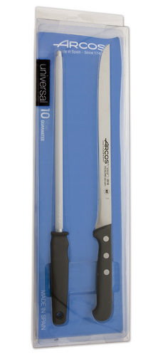 ARCOS Juego Cuchillo Jamonero Universal 275 mm y Chaira 285500 ARCOS Juego Cuchillo Jamonero Universal 275 mm y Chaira 285500
