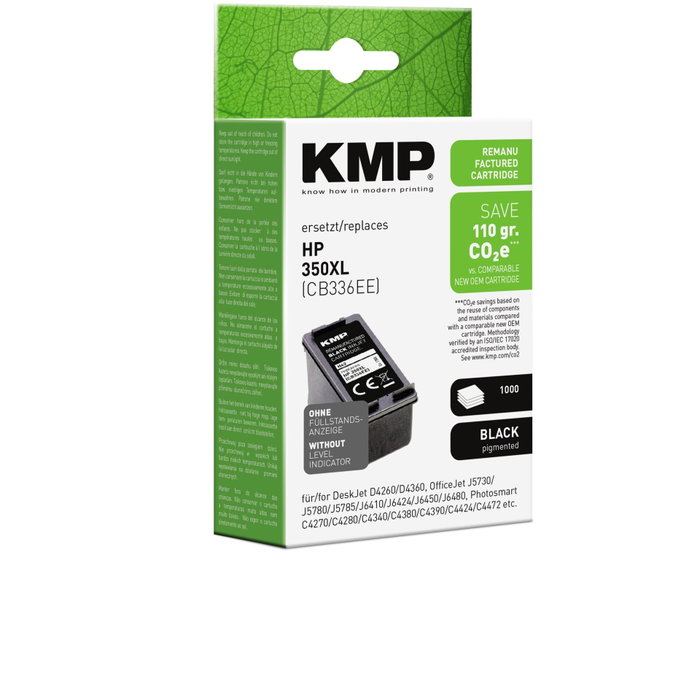 KMP H42 Cartucho de tinta negro compatible con HP CB336EE Nr. 350 XL