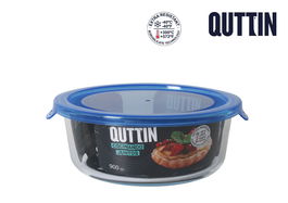 Quttin Fiambrera Redonda con Tapa Azul 17 cm (6 Unidades)