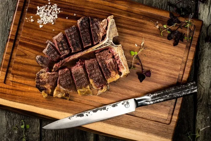 Style De Vie STY8720039620186 Tabla de cortar antideslizante de Acacia con ranura y asa - 40 x 29 x 3 cm