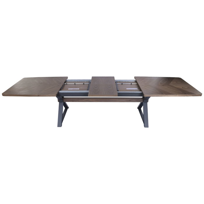 DKD Home Decor Mesa de Comedor Extensible Metal y MDF Marrón y Negro