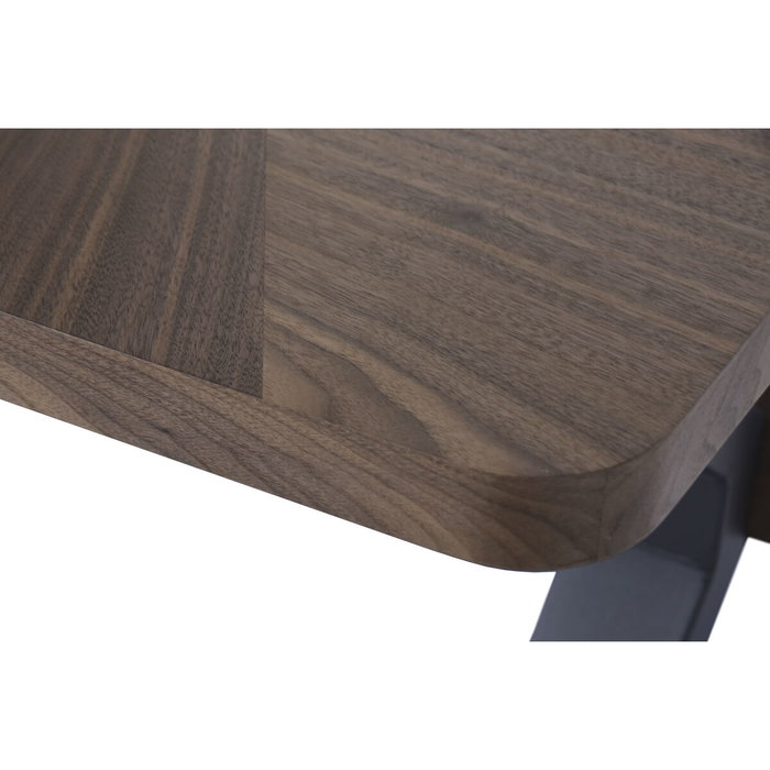 DKD Home Decor Mesa de Comedor Extensible Metal y MDF Marrón y Negro