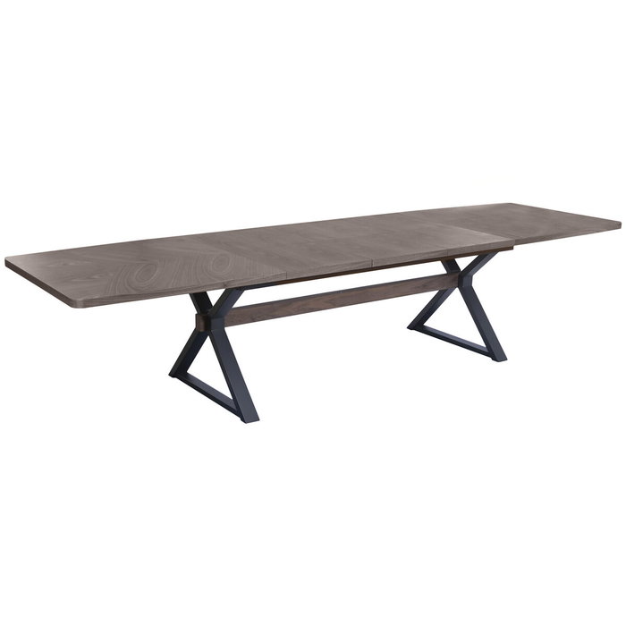 DKD Home Decor Mesa de Comedor Extensible Metal y MDF Marrón y Negro