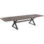 DKD Home Decor Mesa de Comedor Extensible Metal y MDF Marrón y Negro