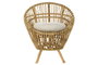 DKD Home Decor Sillón Balines Natural Blanco Ratan Algodón 76 x 65 x 85 cm Con Cojín