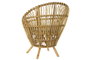 DKD Home Decor Sillón Balines Natural Blanco Ratan Algodón 76 x 65 x 85 cm Con Cojín