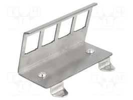 DeLOCK Soporte metálico Keystone 4 puertos para riel DIN en acero inoxidable