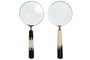 DKD Home Decor Lupa de Mano de Cristal Hueso y Plateado (Pack de 2)