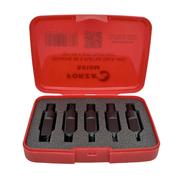 Forza Juego de 5 Puntas Extractoras M2,5-M10 Phillips/Allen