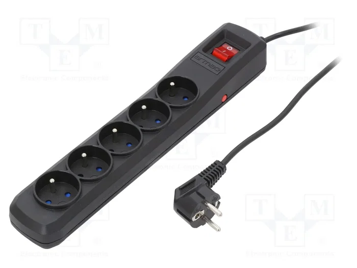 Armac R5 Regleta protectora contra sobretensiones, 5 tomas, 5m, negro