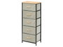 GIFTDECOR Mueble de 5 cajones Gris-Madera-Negro