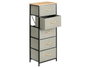 GIFTDECOR Mueble de 5 cajones Gris-Madera-Negro
