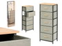 GIFTDECOR Mueble de 5 cajones Gris-Madera-Negro