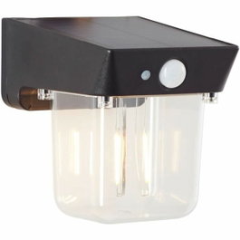 Brilliant Parson Aplique de exterior LED y solar con detector de movimiento, Negro