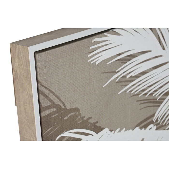 DKD Home Decor Cuadro Lino Foam Palmera 3D (Pack de 2)