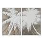 DKD Home Decor Cuadro Lino Foam Palmera 3D (Pack de 2)